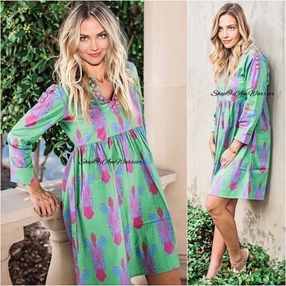 Tuckernut Sheridan French zebra print empire waist mini dress *shop@iamwarrior - Picture 1 of 12